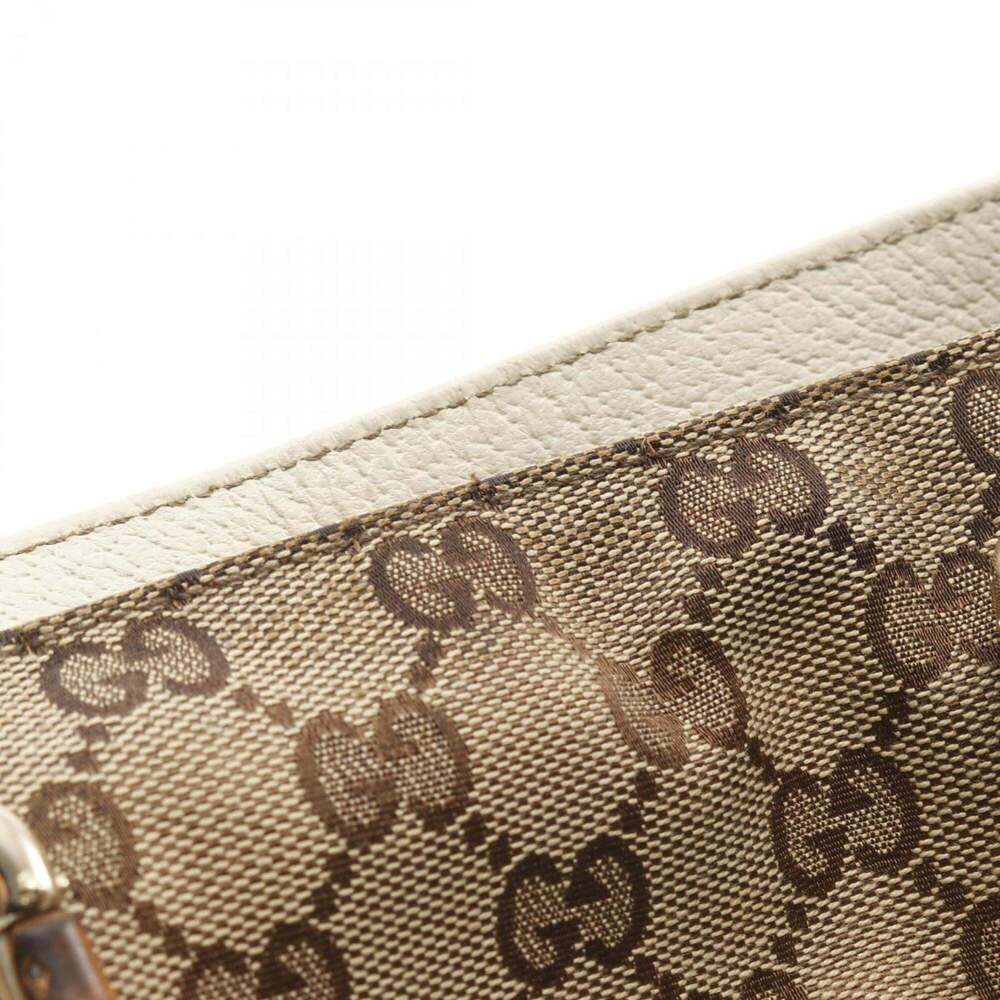 GUCCI Cream Leather Bamboo Tote Bag - Picture 10 of 10
